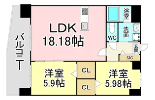プレジデンス ざ 三萩野【15階】の間取り