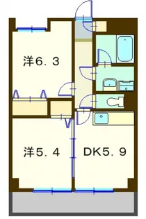 岸根公園サザンヒルズ2号館【3階】の間取り