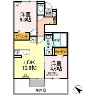 鹿児島県姶良市東餅田【アパート】の間取り