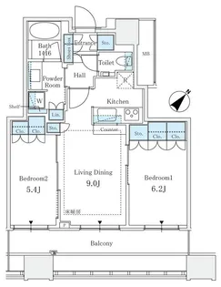CAPITAL GATE PLACE ザ・タワー【12階】の間取り