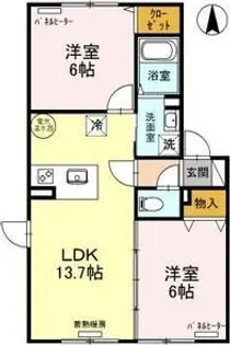 グランドールK (I/II/III) II【1階】の間取り
