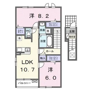 茨城県古河市大山【アパート】の間取り