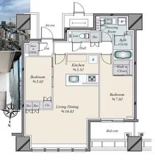 東京都港区白金1【マンション】の間取り