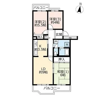 UR武里第二【4階】の間取り