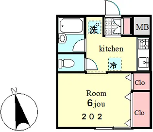 カムトゥルーT.N.コーポ【2階】の間取り