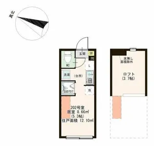 ソレイユテラス東十条【2階】の間取り