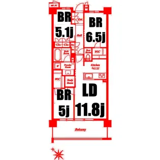 ザ・ケンジントン・レジデンス横濱片倉【4階】の間取り