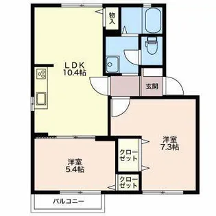 レーベンハイムA【1階】の間取り