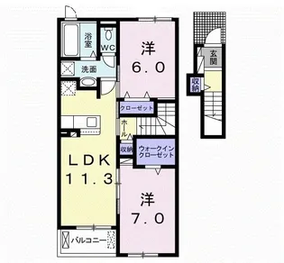 セレーノサンドウII【2階】の間取り