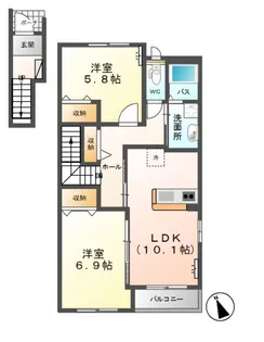 プラシード【2階】の間取り
