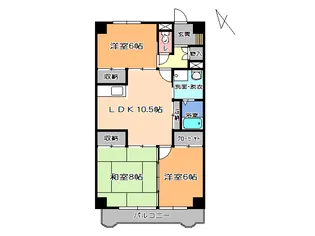 テツカハイツ5【2階】の間取り