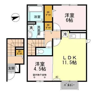 ウエストパレス2【2階】の間取り