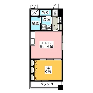 ゴールドヒルズ渡辺【8階】の間取り