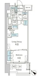 レガシス中目黒【5階】の間取り