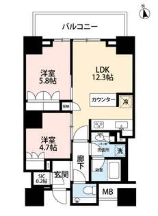 ザ・パークハウス三田ガーデンレジデンス&タワー【5階】の間取り