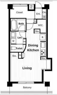 東京都新宿区若松町【マンション】の間取り