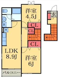 インペリアルB【2階】の間取り