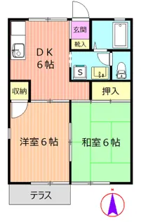 セジュールパインB【1階】の間取り
