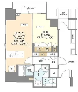 ブランズ大手町【10階】の間取り