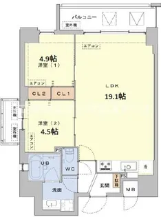 エルベコート梅田ウエスト【5階】の間取り