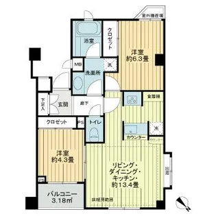ミオカステーロ上池袋2【2階】の間取り