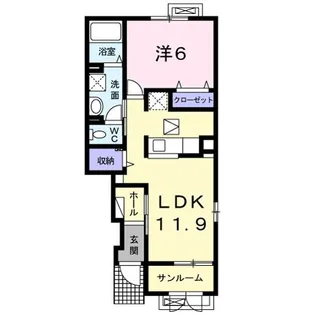 グラン ソレイユ【1階】の間取り