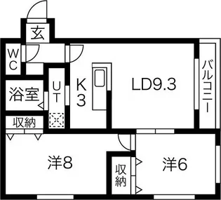 エルフィーノ菊水【4階】の間取り