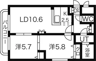 フォレストII【3階】の間取り