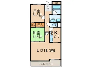 グランルーツ黒石【3階】の間取り