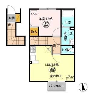 ラ ルーチェB【2階】の間取り