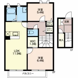 メゾンドソレイユ【2階】の間取り