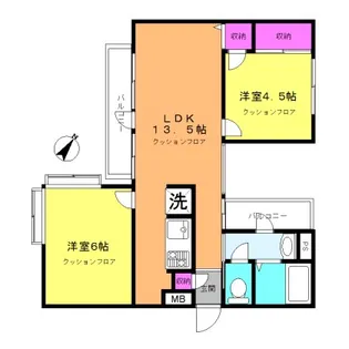 ツインコートたちばな台E棟【2階】の間取り
