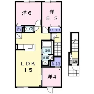 ボヌール・デ・ラ・メゾンII【2階】の間取り