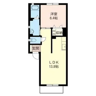 ラ・メゾン・イッコクB【1階】の間取り
