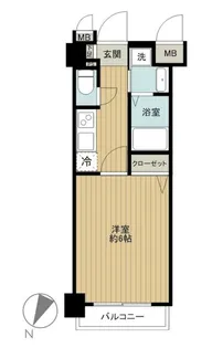 グリフィン横浜・桜木町参番館【4階】の間取り