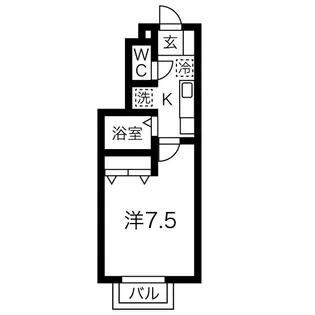 アーバンコート角五郎【1階】の間取り