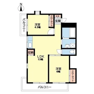観音ハイツ【2階】の間取り