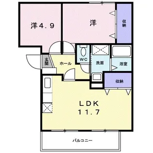 ビュ-パレスK2【2階】の間取り