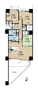 ブランズ帝塚山【1階】の間取り