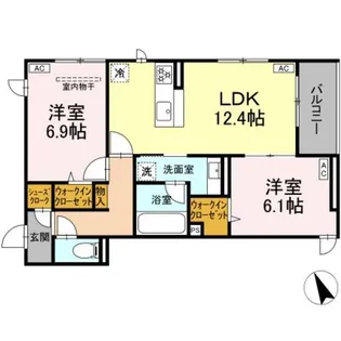 D Paina 宿河原6 II【3階】の間取り