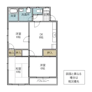 スカイハイツ諏訪【2階】の間取り