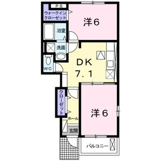 ジェントリー2・B【1階】の間取り