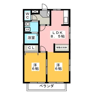 コーポ双葉【1階】の間取り
