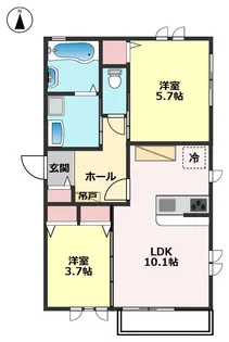 ハイム福井【1階】の間取り