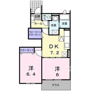 ベルメゾンセラ B【1階】の間取り