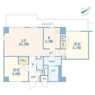 ハウス下馬【3階】の間取り