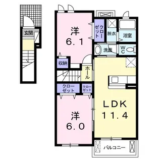ペアハウスヒロセH【2階】の間取り