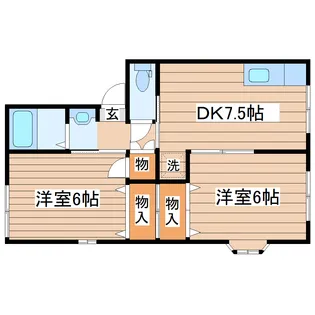 ロイヤルヴィレッジ名取V番館【1階】の間取り