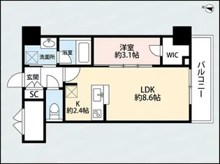 パークソレイユ弐番館【4階】の間取り