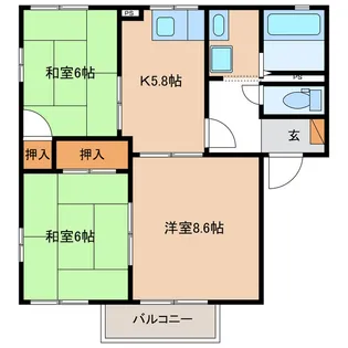 ファミール蔵波B【2階】の間取り